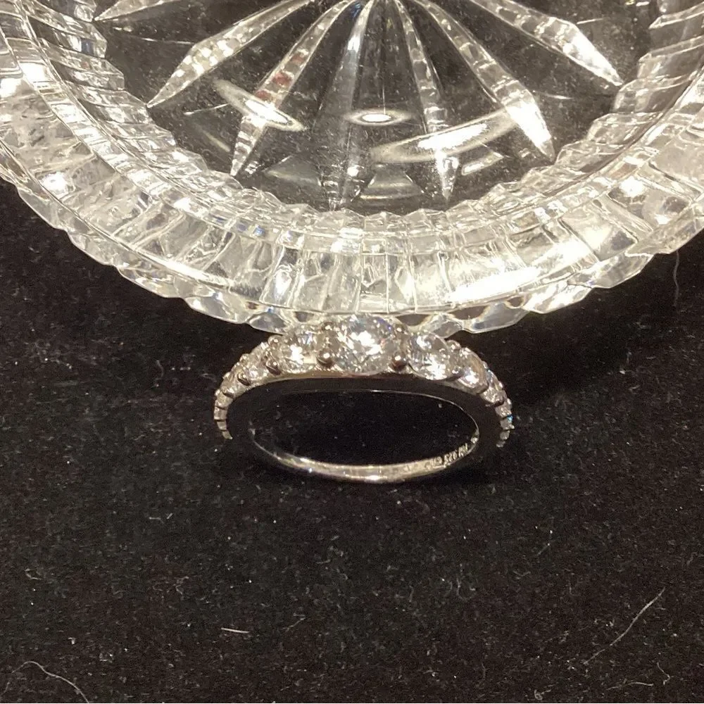 Elegant Sterling Silver Ring with Diamond Simulant Bella Luce